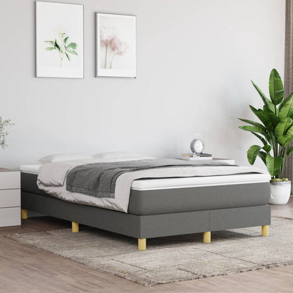 Box Spring Postel S Matrací Textil Tmavě Šedá