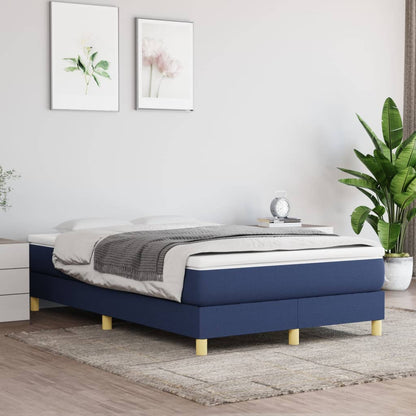 Box Spring Postel S Matrací Textil Modrá