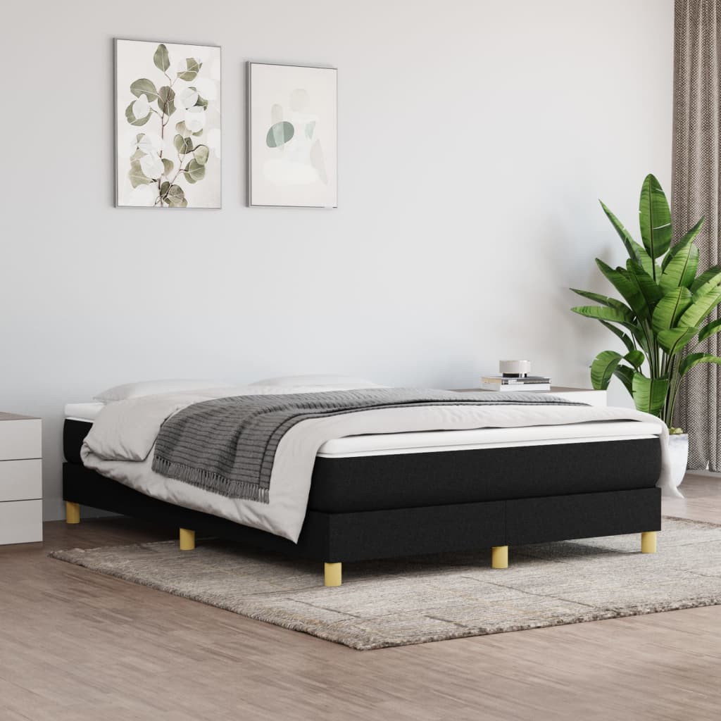 Box Spring Postel S Matrací Černá Textil Černá