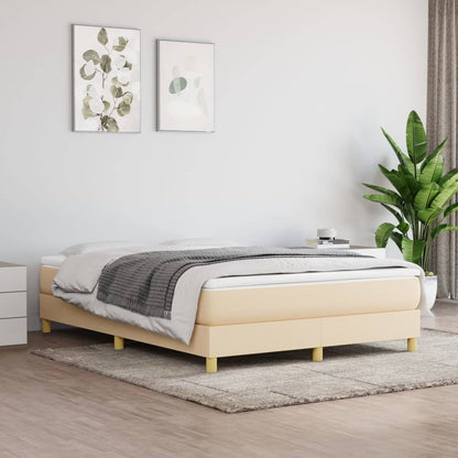 Box Spring Postel S Matrací Textil Krémová