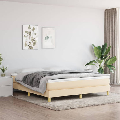 Box Spring Postel S Matrací Textil Krémová