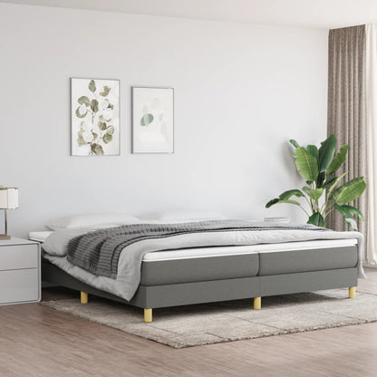Box Spring Postel S Matrací Textil Tmavě Šedá