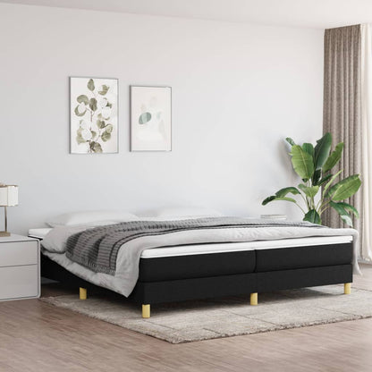 Box Spring Postel S Matrací Černá Textil Černá