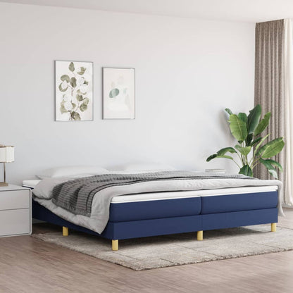 Box Spring Postel S Matrací Textil Modrá