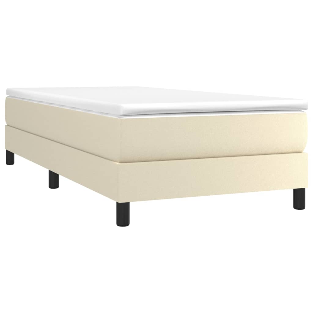 Box Spring Postel S Matrací Krémová 80 X 200 Cm Umělá Kůže