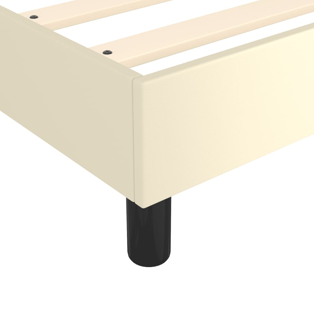 Box Spring Postel S Matrací Krémová 80 X 200 Cm Umělá Kůže