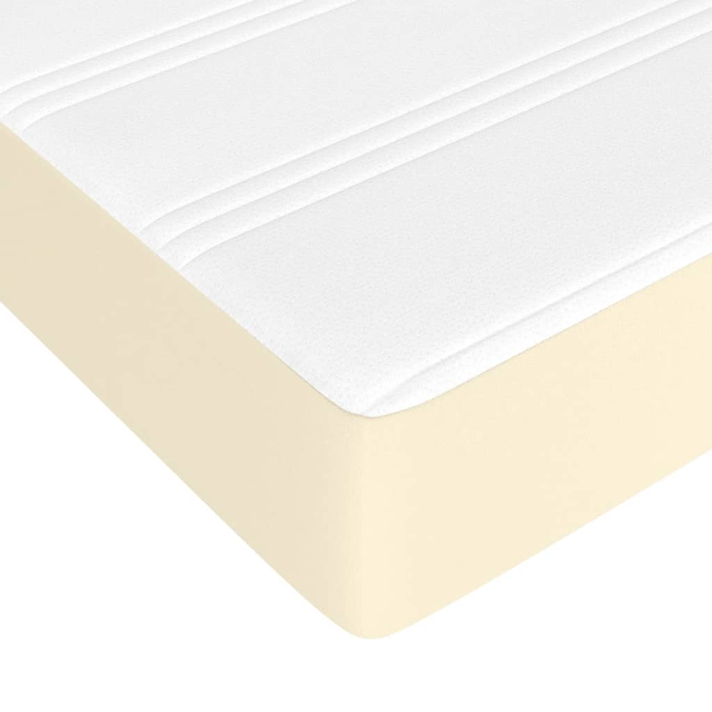 Box Spring Postel S Matrací Krémová 80 X 200 Cm Umělá Kůže