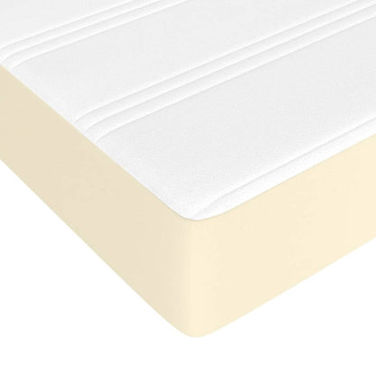 Box Spring Postel S Matrací Krémová 80 X 200 Cm Umělá Kůže