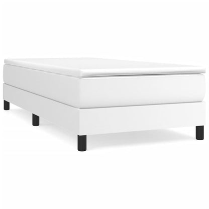 Box Spring Postel S Matrací Umělá Kůže Bílá
