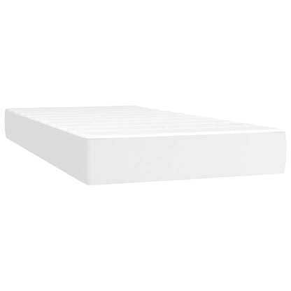 Box Spring Postel S Matrací Umělá Kůže Bílá