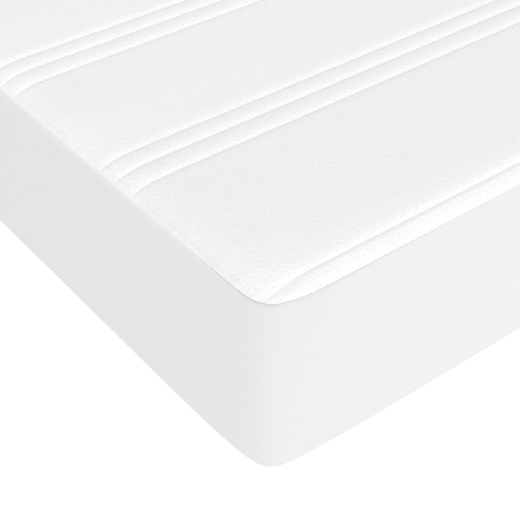 Box Spring Postel S Matrací Umělá Kůže Bílá