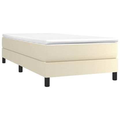Box Spring Postel S Matrací Krémová 90X200 Cm Umělá Kůže
