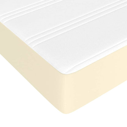 Box Spring Postel S Matrací Krémová 90X200 Cm Umělá Kůže