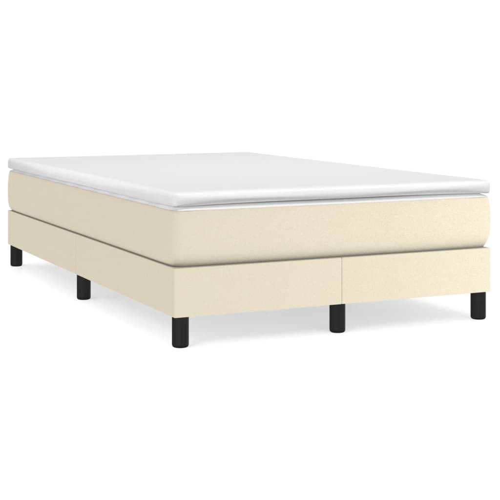 Box Spring Postel S Matrací Krémová 120X200 Cm Umělá Kůže