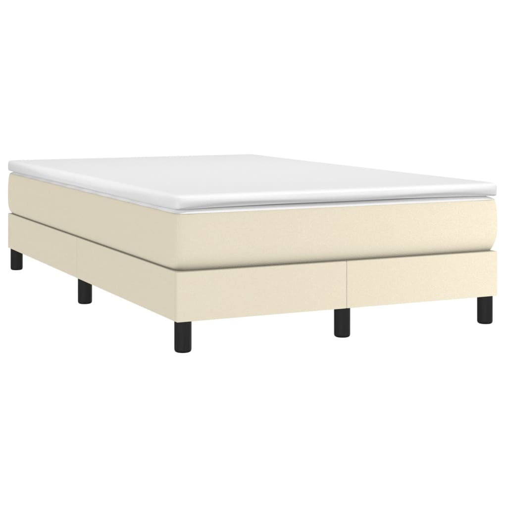 Box Spring Postel S Matrací Krémová 120X200 Cm Umělá Kůže