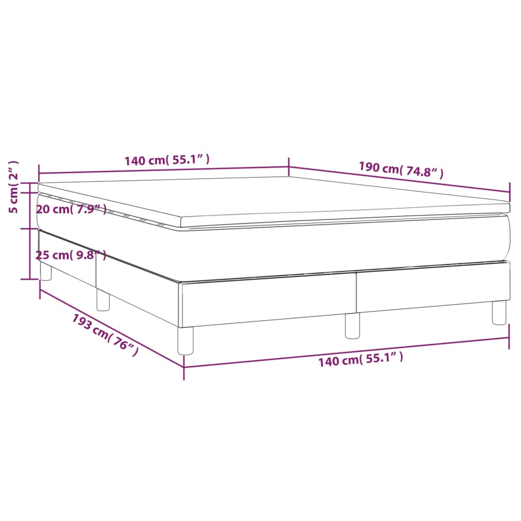 Box Spring Postel S Matrací Šedá Umělá Kůže Šedá