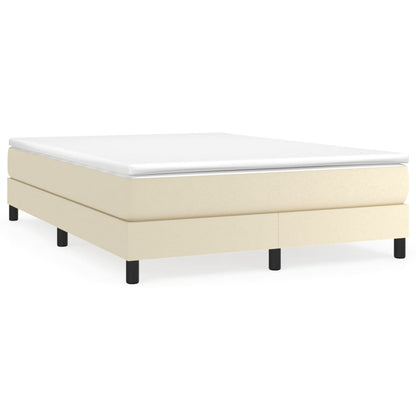 Box Spring Postel S Matrací Krémová 140X200 Cm Umělá Kůže