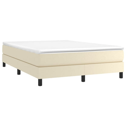 Box Spring Postel S Matrací Krémová 140X200 Cm Umělá Kůže