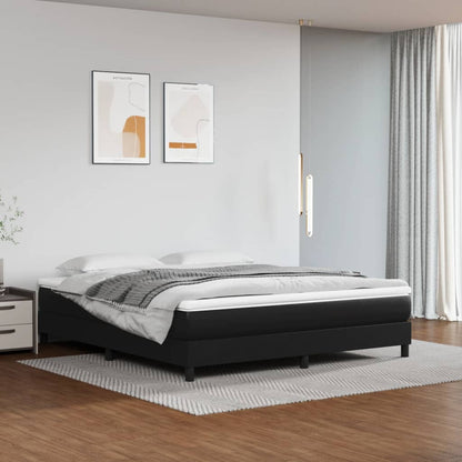 Box Spring Postel S Matrací Černá Umělá Kůže Černá