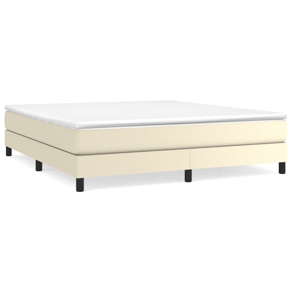 Box Spring Postel S Matrací Krémová 160X200 Cm Umělá Kůže