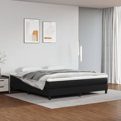 Box Spring Postel S Matrací Černá Umělá Kůže Černá