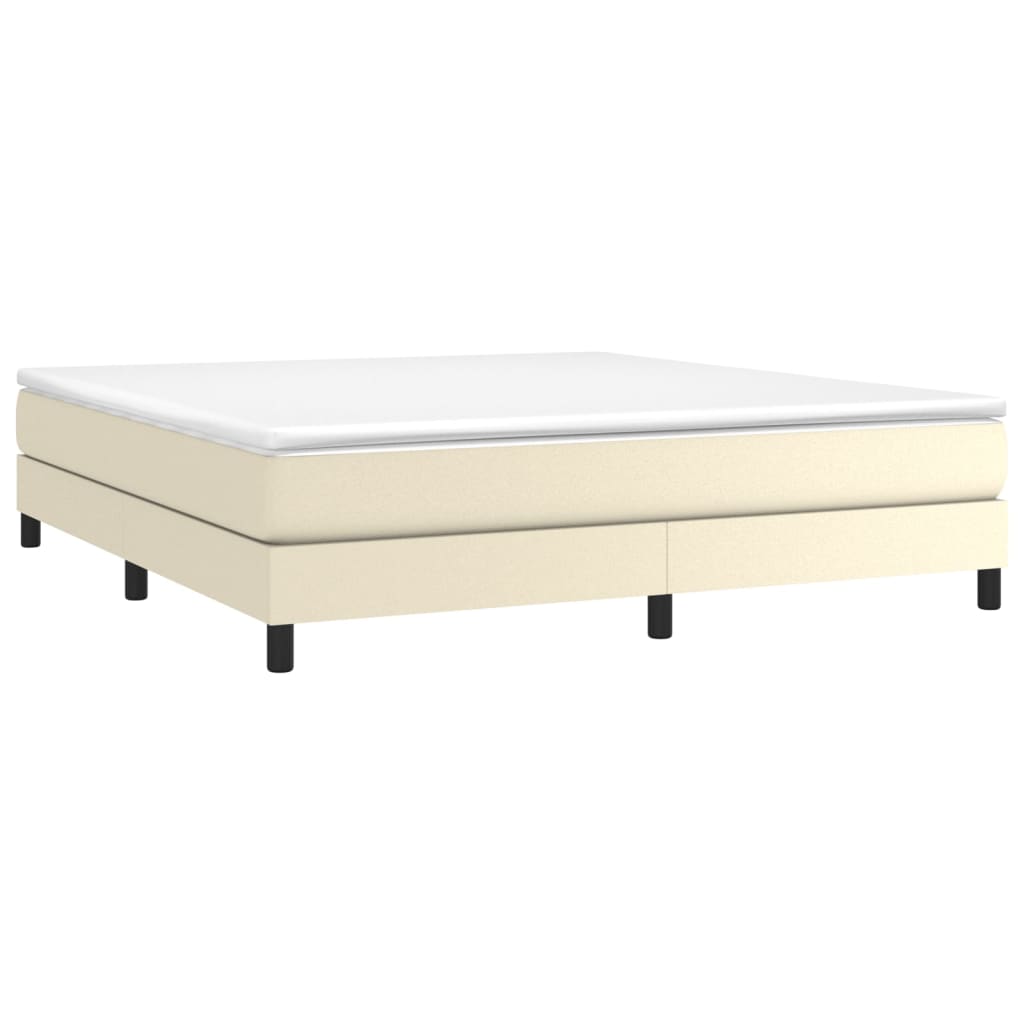 Box Spring Postel S Matrací Krémová 180X200 Cm Umělá Kůže