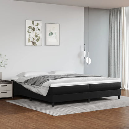 Box Spring Postel S Matrací Černá Umělá Kůže Černá