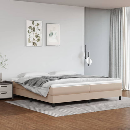 Box Spring Postel S Matrací Umělá Kůže Cappuccino