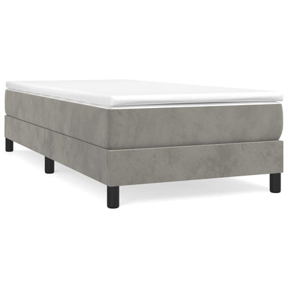 Box Spring Postel S Matrací Světle Šedá 80 X 200 Cm Samet