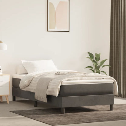 Box Spring Postel S Matrací Tmavě Šedá 80 X 200 Cm Samet