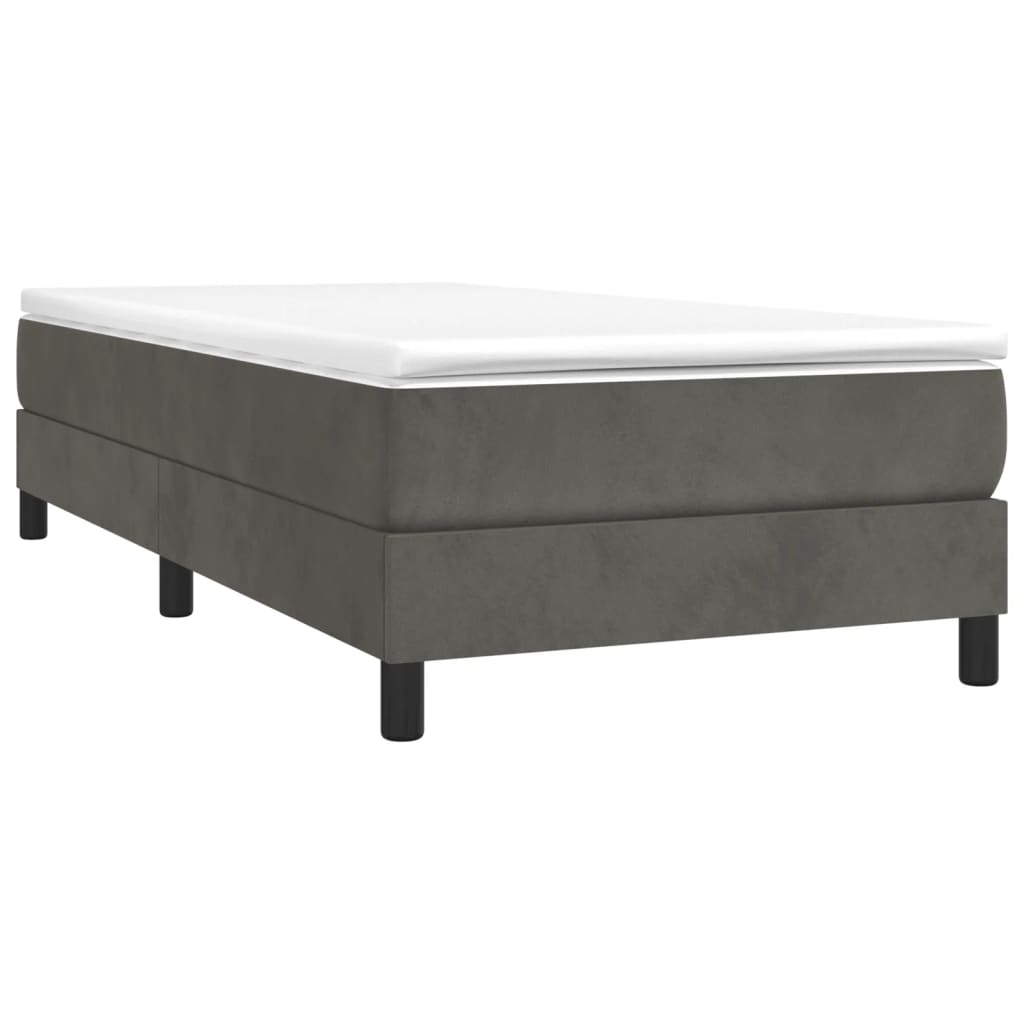 Box Spring Postel S Matrací Tmavě Šedá 90X190 Cm Samet
