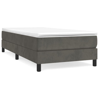 Box Spring Postel S Matrací Tmavě Šedá 90X200 Cm Samet
