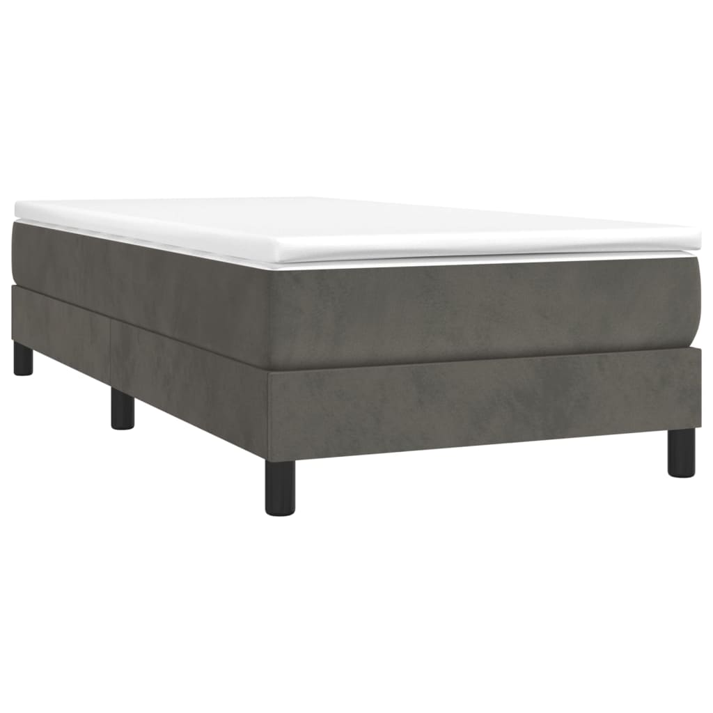 Box Spring Postel S Matrací Tmavě Šedá 90X200 Cm Samet