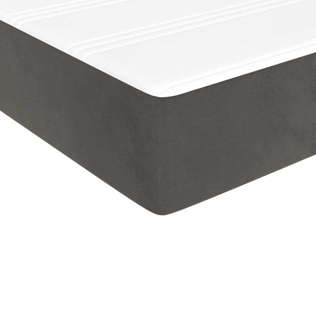 Box Spring Postel S Matrací Tmavě Šedá 90X200 Cm Samet