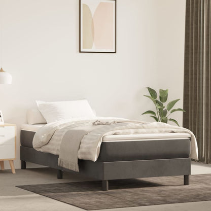 Box Spring Postel S Matrací Tmavě Šedá 90X200 Cm Samet
