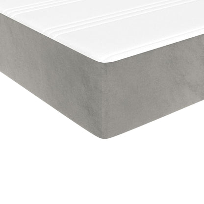 Box Spring Postel S Matrací Světle Šedá 100X200 Cm Samet