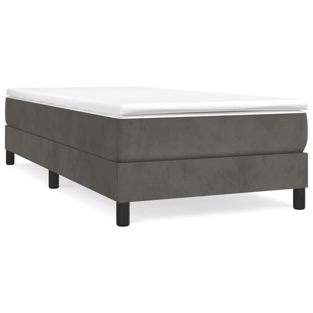 Box Spring Postel S Matrací Tmavě Šedá 100X200 Cm Samet