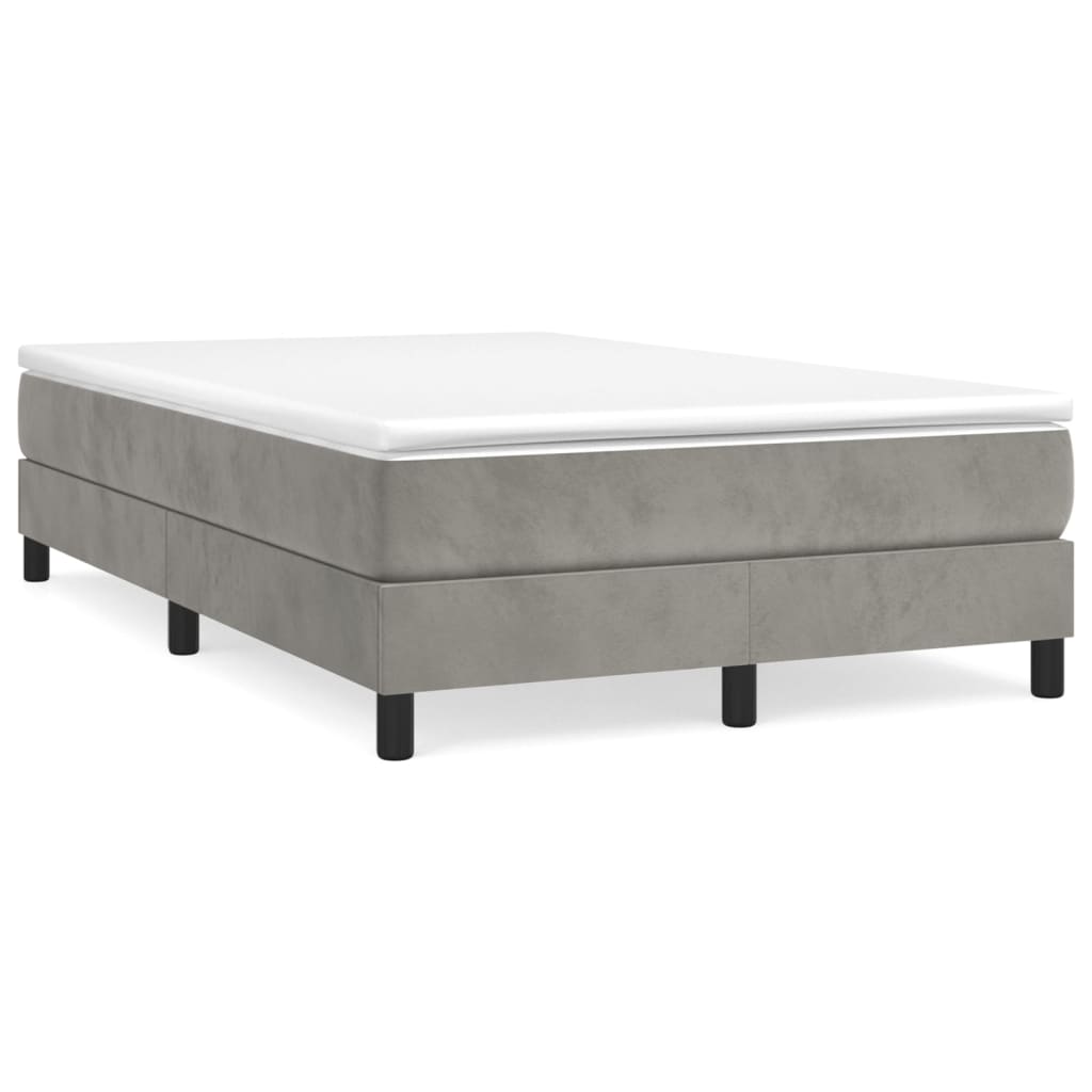 Box Spring Postel S Matrací Světle Šedá 120 X 200 Cm Samet