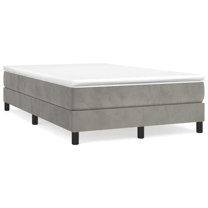Box Spring Postel S Matrací Světle Šedá 120 X 200 Cm Samet