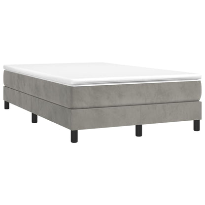 Box Spring Postel S Matrací Světle Šedá 120 X 200 Cm Samet