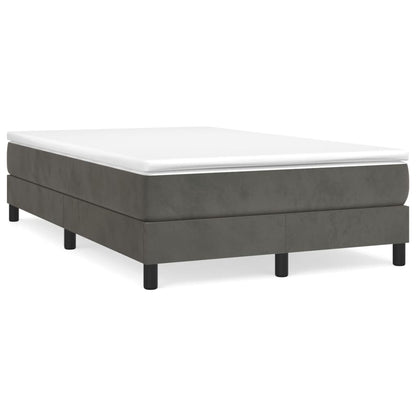 Box Spring Postel S Matrací Tmavě Šedá 120 X 200 Cm Samet