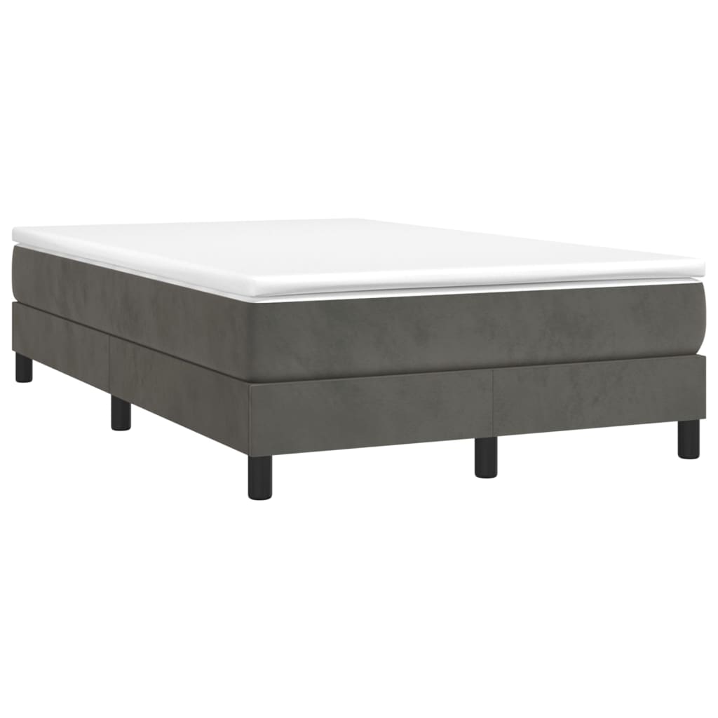 Box Spring Postel S Matrací Tmavě Šedá 120 X 200 Cm Samet