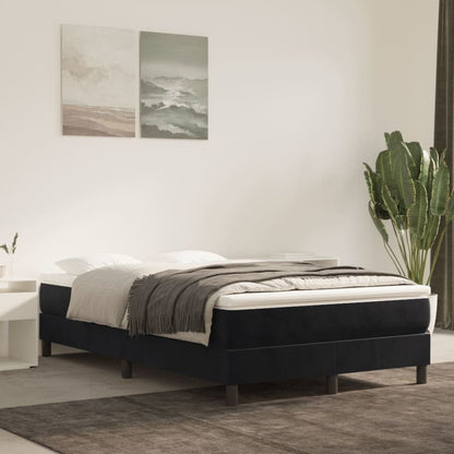 Box Spring Postel S Matrací Černá Samet Černá