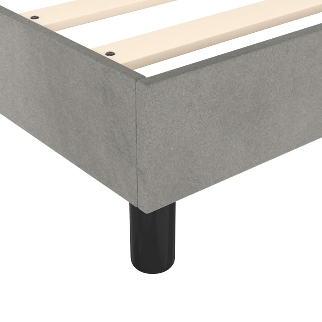 Box Spring Postel S Matrací Světle Šedá 140X190 Cm Samet