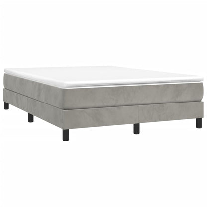 Box Spring Postel S Matrací Světle Šedá 140X200 Cm Samet