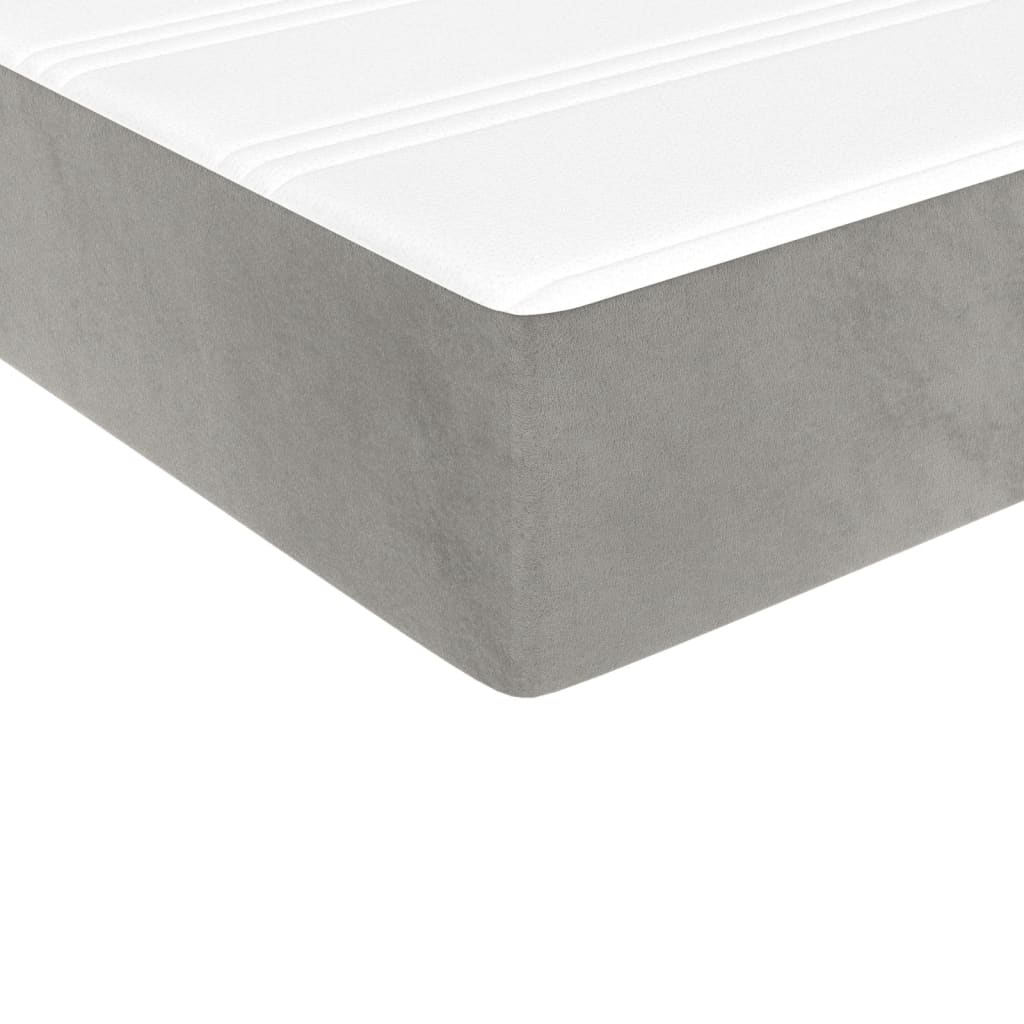 Box Spring Postel S Matrací Světle Šedá 140X200 Cm Samet