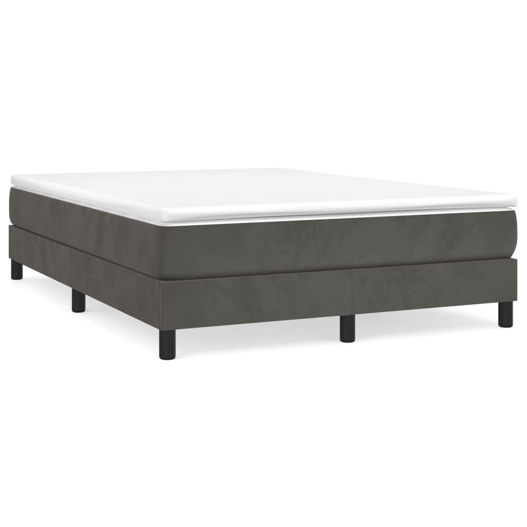 Box Spring Postel S Matrací Tmavě Šedá 140X200 Cm Samet