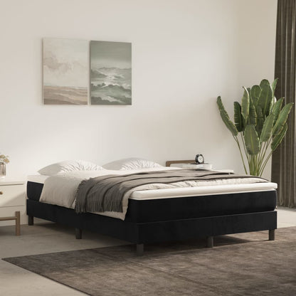 Box Spring Postel S Matrací Černá Samet Černá