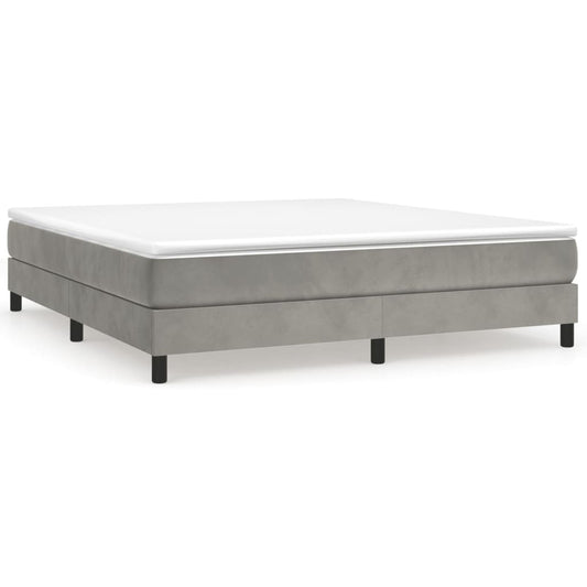 Box Spring Postel S Matrací Samet Světle Šedá