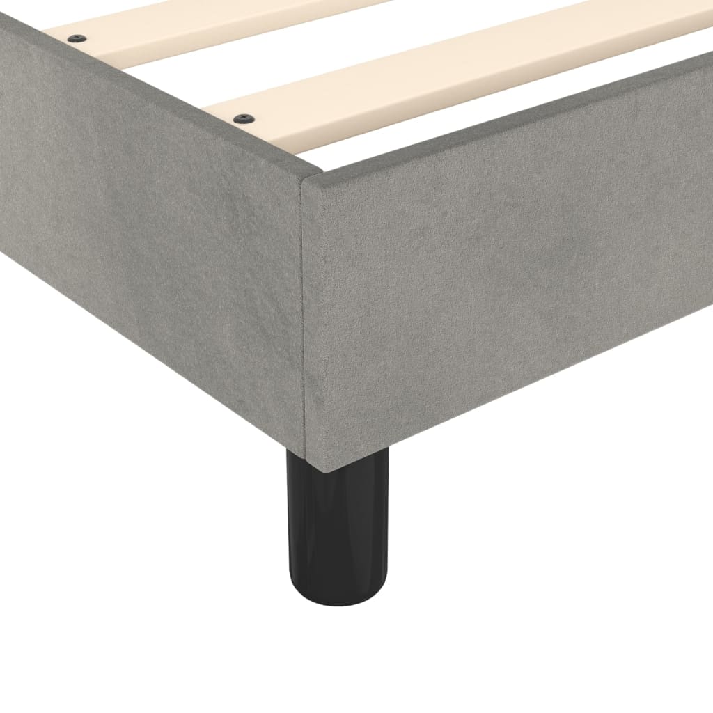 Box Spring Postel S Matrací Samet Světle Šedá